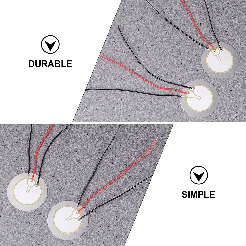 

20pcs Steel Buzzer Piezo Disc Mini Amplifier Three Pole Transducer Microphone Halloween Silver Efficient Sound Sensor