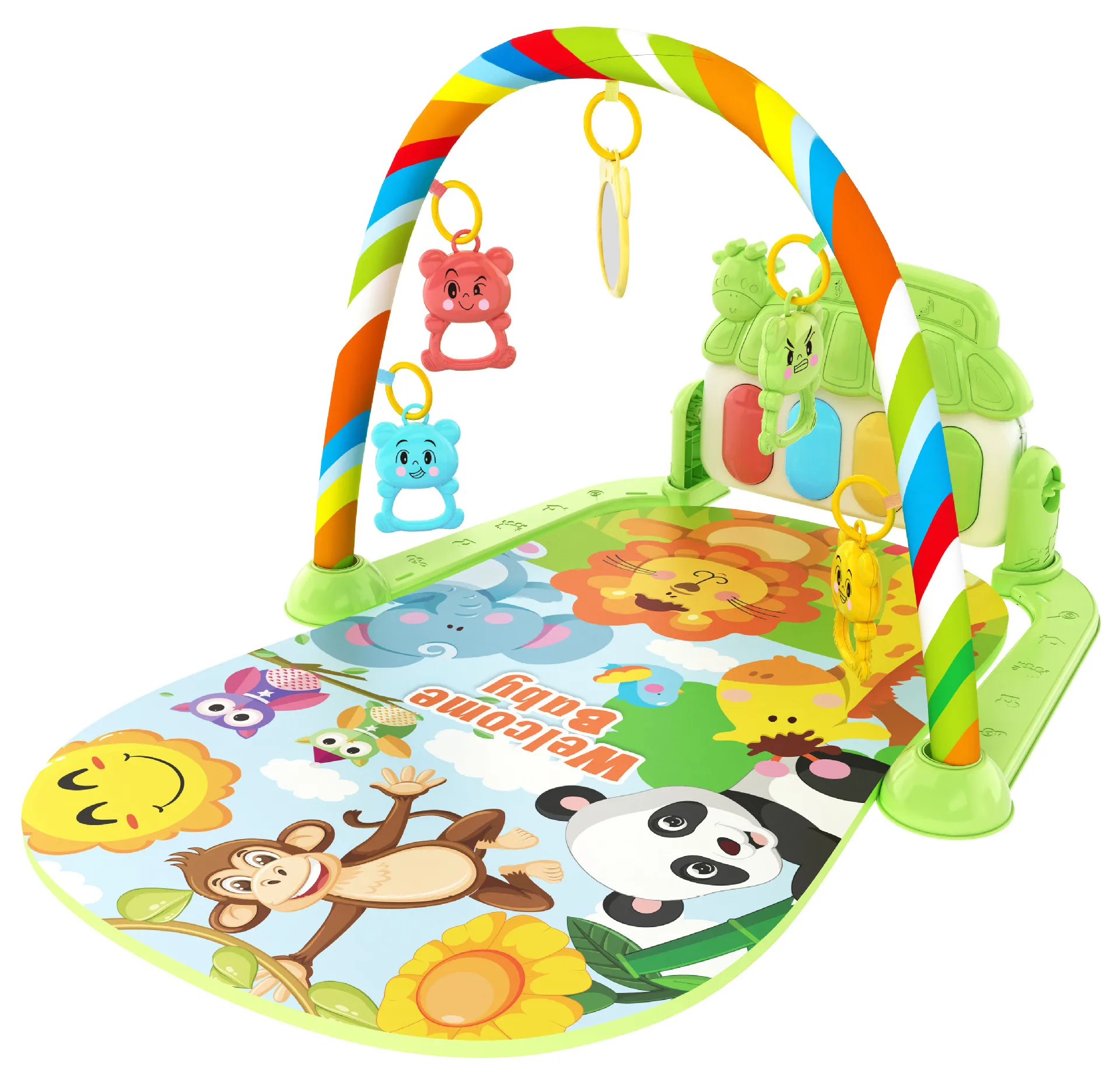 Baby Activity Gym Rack Newborn Play Mat Musical Piano Keyboard Crawling Blanket Pedal Early Education 0-36 Months Toy Gifts