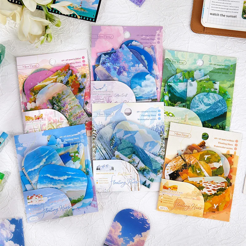 

12 упаковок/лот, плавающая цветная фэнтезийная серия, милая ретро декоративная наклейка для домашних животных