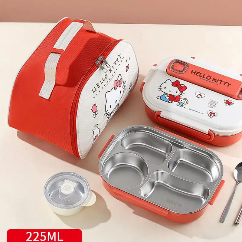 Sanrio Hello Kitty Sus 316, ланч-бокс для микроволновой печи, Kawaii, студенческий офисный работник, коробка для еды, детский милый подарок, портативная посуда, новая