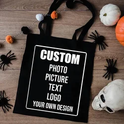 Personalized Custom Photo Picture Name Logo Teacher Bridesmaid Gift Tote Bag Canvas Shopping Bag Handbag For Ladies Low Price