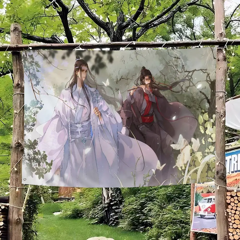 Anime Mo Dao Zu Shi Banner Art Printing Japanese Wall Flag Anime Wall Hanging Home Decor