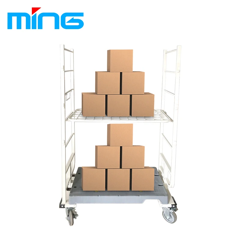 U-Boat Trolley with Plastic Base Warehouse logistics Four Wheels  supermarket heavy duty cargo trolley cart