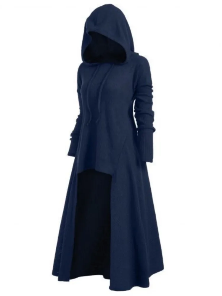 Autumn Witch Tunic Hooded Robe Cloak Knight Gothic Costumes Women Halloween Holiday Dress Up Party Fancy Dress Masquerade Ball
