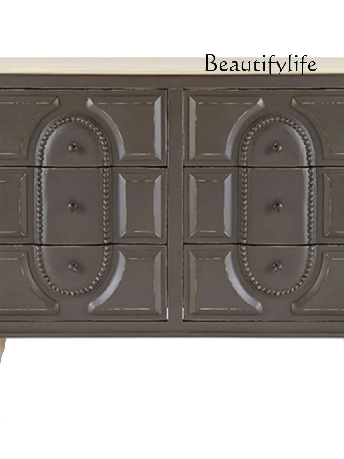 

American Retro Hallway Chest of Six Drawers French Living Room Carved Partition Decorative Chest of Drawers