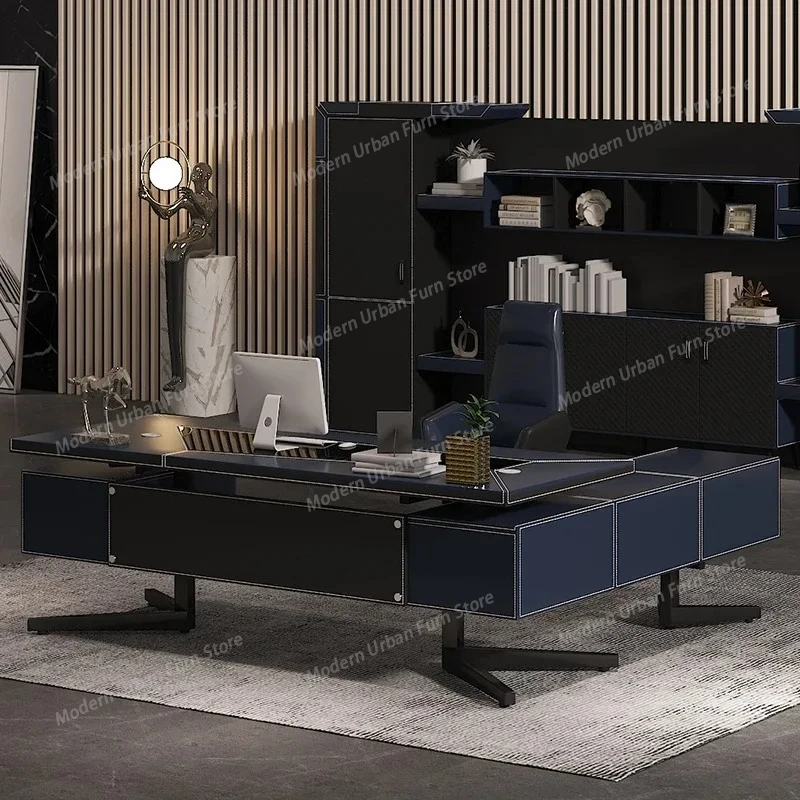 

Офисные столы с ящиками, L-образные столы для руководителя, современные роскошные президентские столы, большие представительские столы, элитные столы, офисная мебель высокого класса