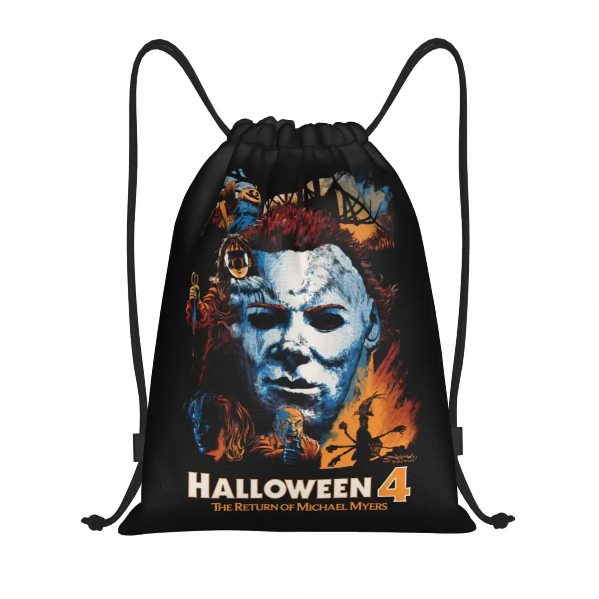 Custom Scary Michael Myers Knives Drawstring Backpack Bags  Lightweight Halloween Movie Gym Sports Sackpack Sacks for Shopping