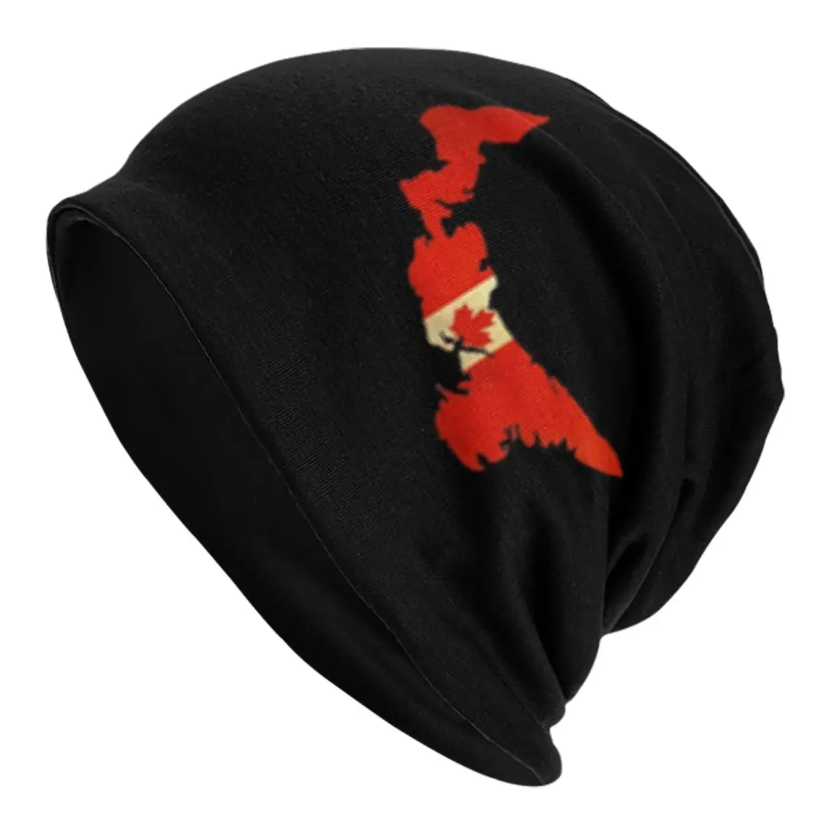 Vintage Edward Island Map Canada Flag Skullies Beanies Caps Unisex Winter Knit Hat Fashion Adult Bonnet Hats Outdoor Ski Cap