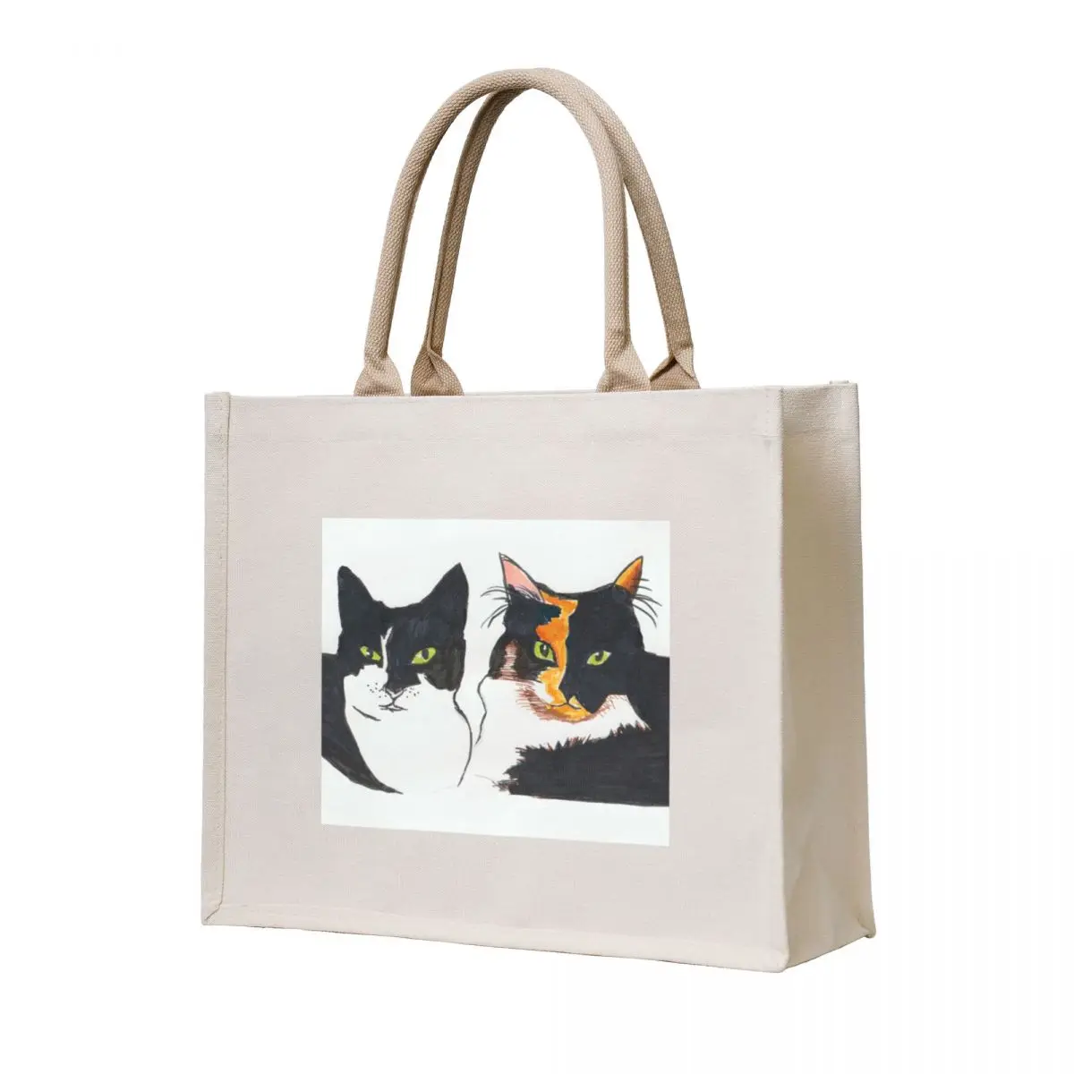 

my two cats judging you Tote Bag personalized tote bag university shopper bag Shopper Cloth bags