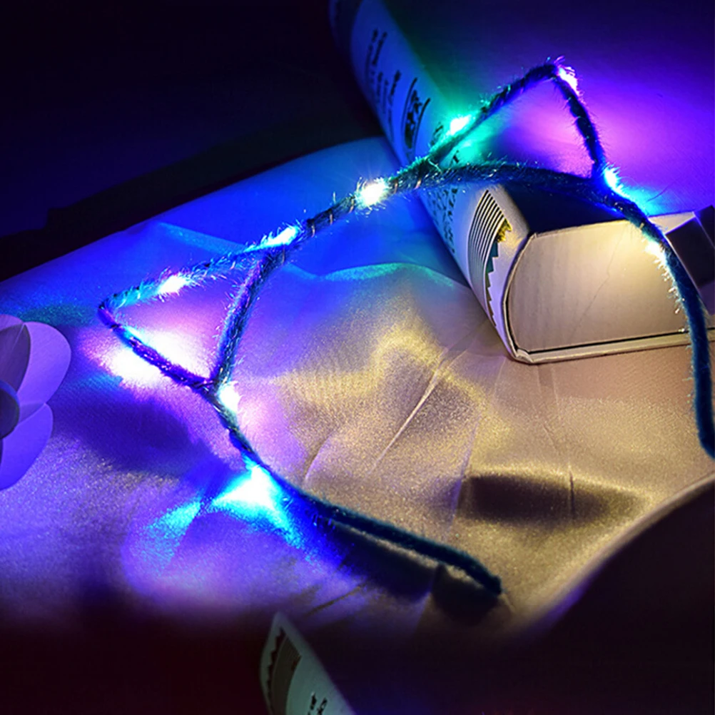 

4 Pcs Glowing Cat Ear Headband LED Light Hair Hoop Girls Shine Costume Birthday Halloween Party Accessories Styling Tools Hair