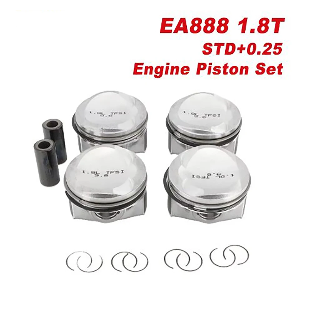 

4pcs Engine Piston Set 23mm+0.25 For Audi A3 A4 A5 VW Passat Tiguan GTI 1.8T TSI EA888 Car Replacement Parts