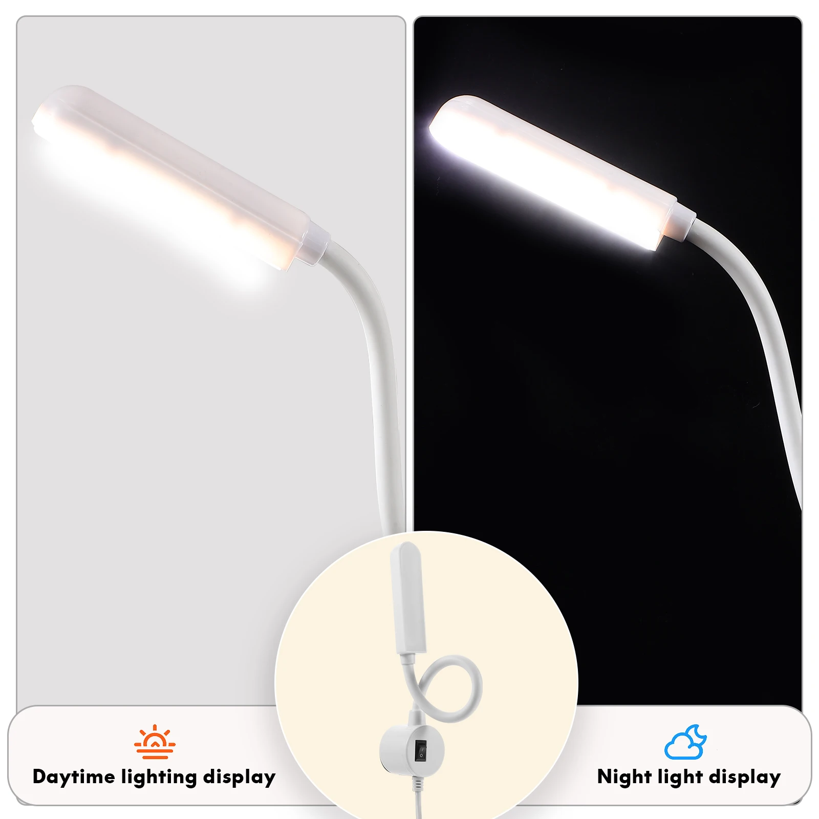 

2pcs Sewing Machine Light LED Work Lamp Magnetic Base Flexible Neck Eye Protection Craft Workbench Light for Cabinet Wardrobe
