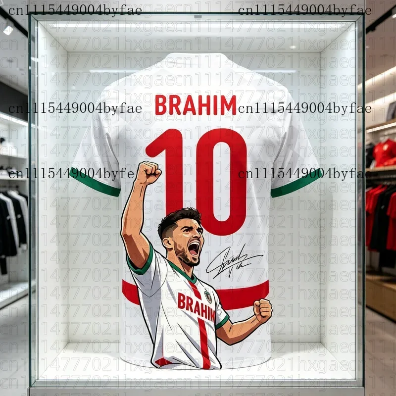 2026 Soccer Jersey Morocco Away Brahim No.10 Printed Adult Kids Athleisure T-Shirt Summer Quick-dry Soft Comfy Family Kids Tees