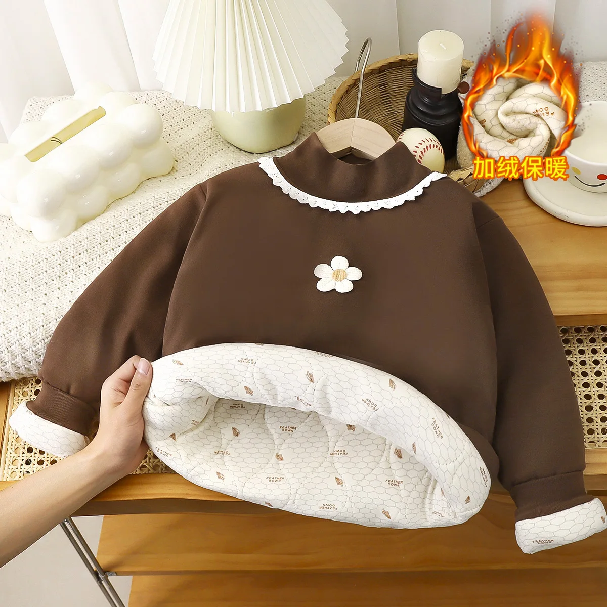 

2025 Autumn/Winter New Velvet Thickened Children's Hoodie, Cartoon Single Top for Boys and Girls, Small and Medium sized Cotton