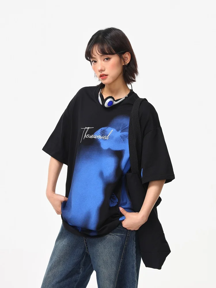 

Футболка Wild Azizi ex Summer Loose Fit ort Sve с принтом в уличном стиле, повседневный хлопковый топ для мужчин и женщин