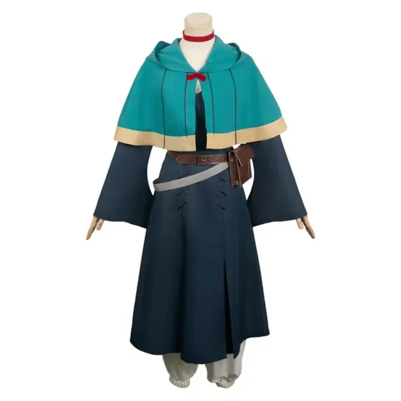 Disfraz de Anime Delicious in Dungeon Falin, sombrero para mujer, ropa, abrigo, pantalones, traje de fantasía para mujer, traje de Carnaval de Halloween