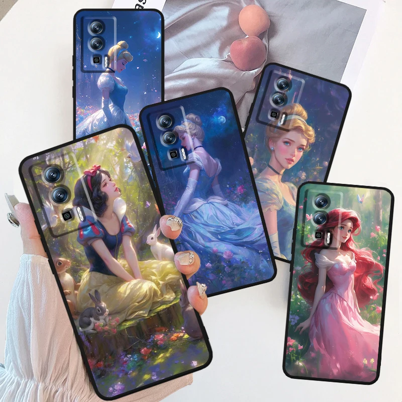 Princess Cinderella Ella For Xiaomi Redmi 9A 9C 9AT 10C 9 9T 10 12C 13C A3 12 K60 A1 K50 K40 5G Black Funda Phone Case