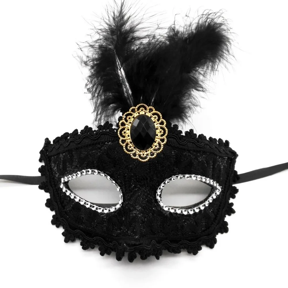 Women Lace Feather Mask Cosplay Masquerade Carnival Party Props Ladies Half Face Cover Costumes Playing Masques For Girls