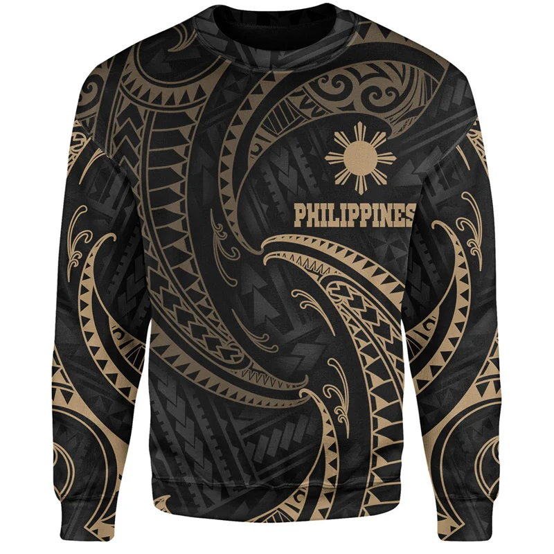 Philippine Flag Map 3d Print Sweatshirt Pullover Harajuku Philippines Emblem Graphic Clothes For Men Street Tops Kid Tracksuits