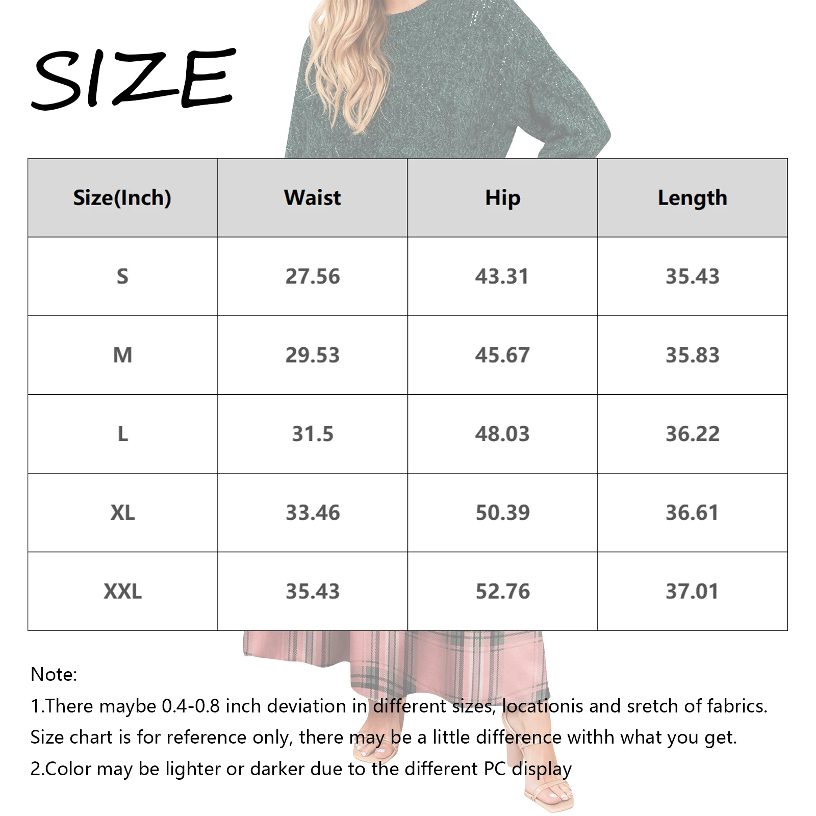 Winter Plaid Woolen Skirt Women's Mid-length A-line Ruffled Skirt Ladies High Waist Cotton Blend Pleated Long Skirt