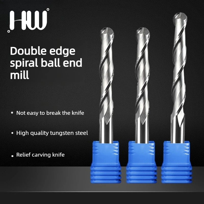 1pc 6mm 2 Flute Spiral Ball Nose End Mill CNC Router Bits For Wood  Carbide Milling route tool fresa CNC Tools