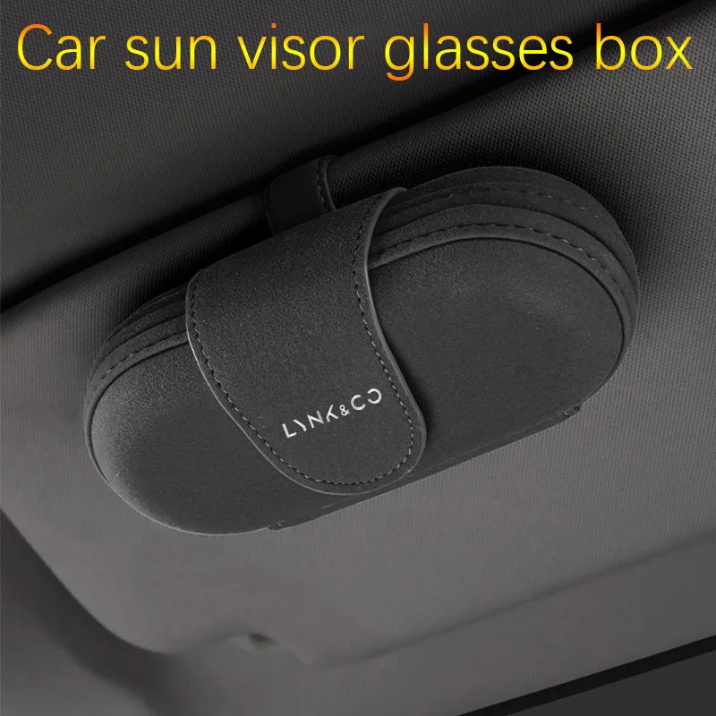 

Car sun visor glasses box suede magnetic sunglasses holder for LYNK & CO 01 900 02 03 PHEV 05 06 07 08 09 EM-P Z10 Z20