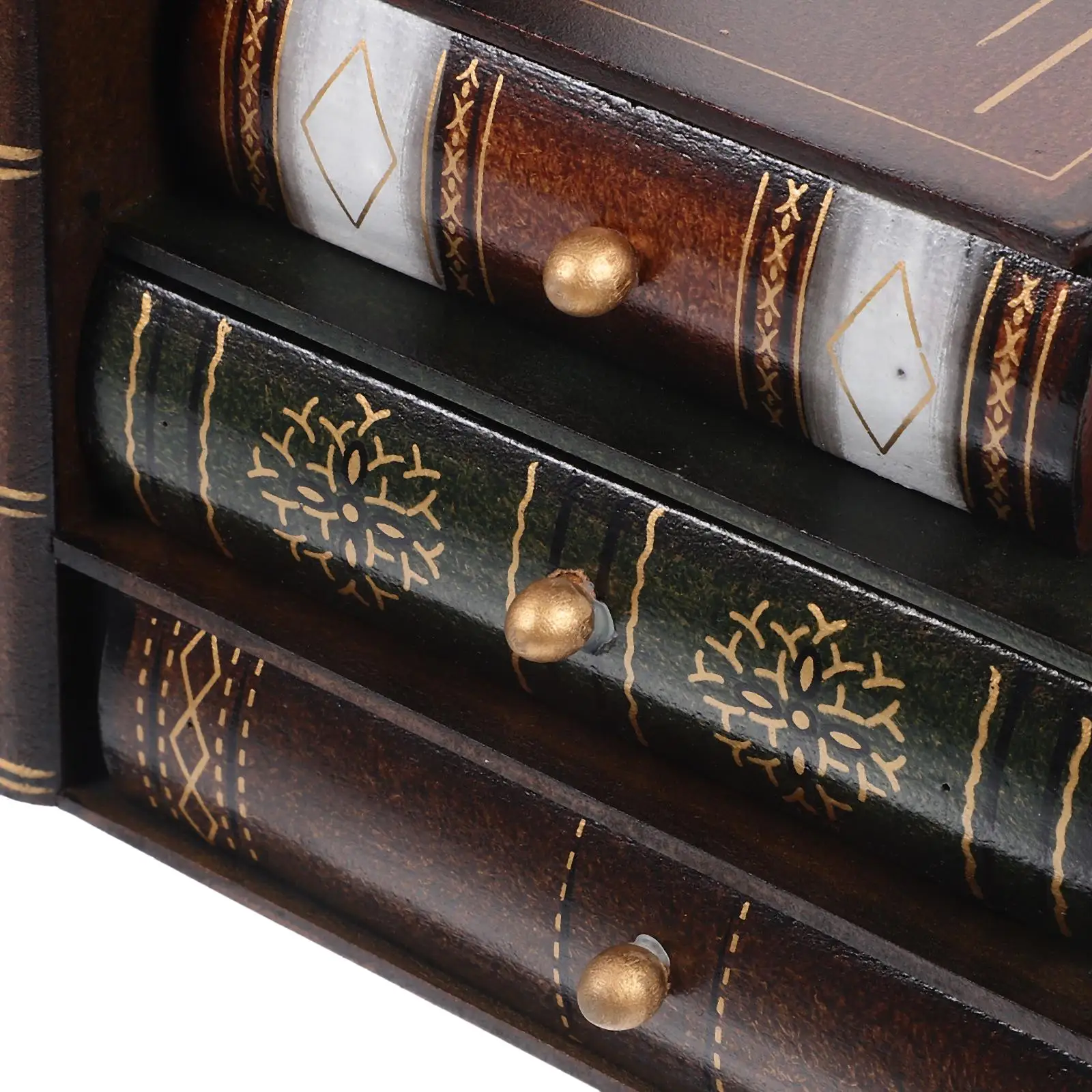 European Retro Bookends for Shelves Quirky Shelf Decorative Shape Container Wood Storage Cases Decorate