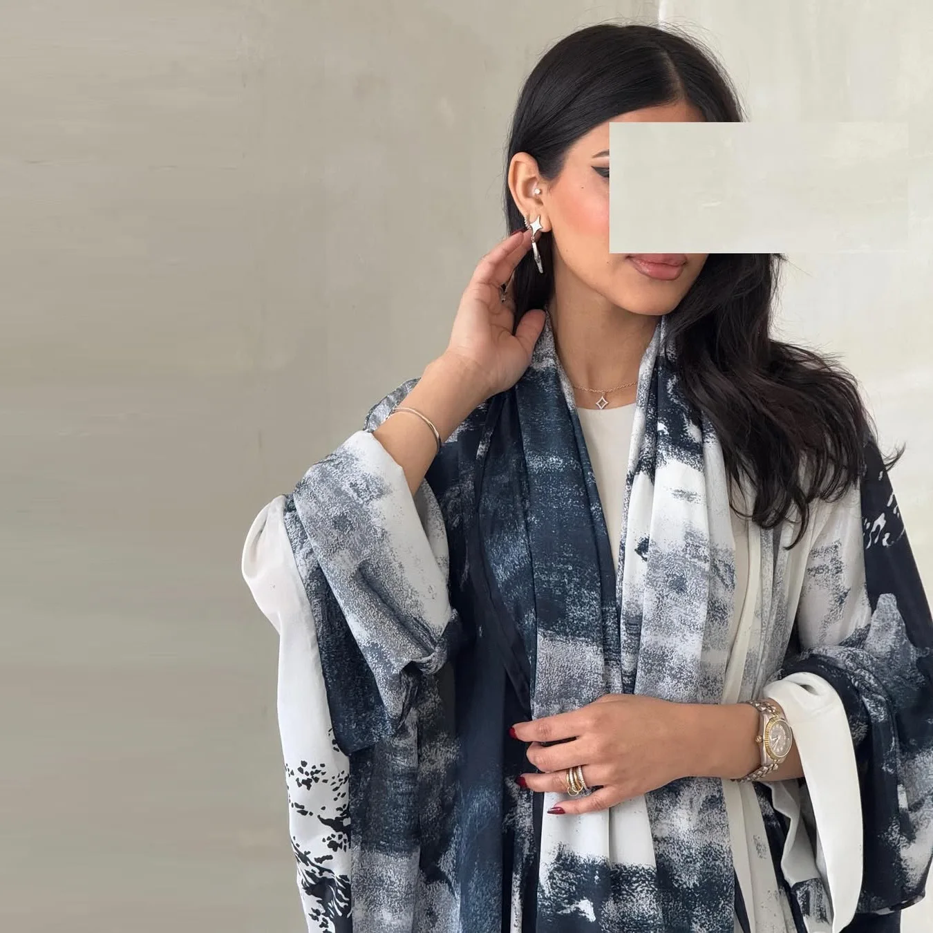 UNI mujeres estampado Abaya bufanda vestido Cadigan Abaya Dubai Eid fiesta musulmana Jalabiya Ramadán Marruecos Kaftan Vestidos Largo bata árabe