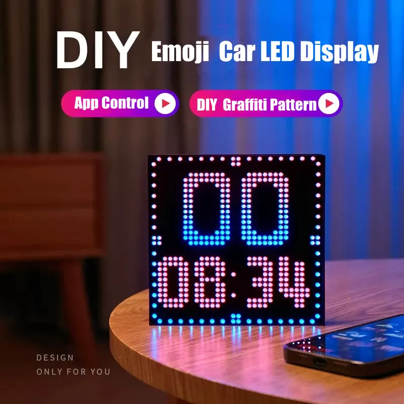 Inteligentna dioda LED matryca pikseli lampa panelowa USB RGB DIY Graffiti Bluetooth kontrola aplikacji ekran tekstowy wyświetlacz samochodowy