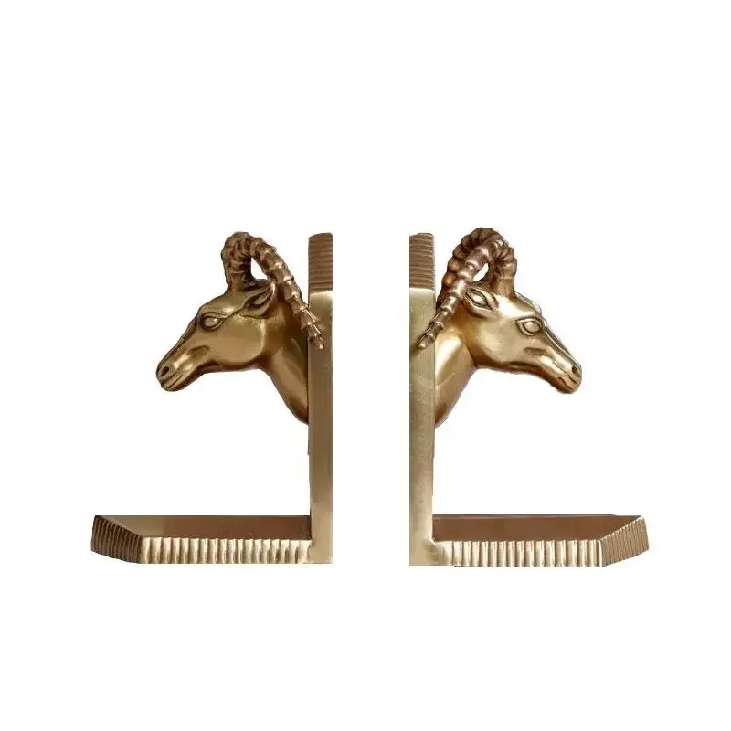American retro brass sheephead shape study book stall luxury book relies on creative personality nostalgic ornament