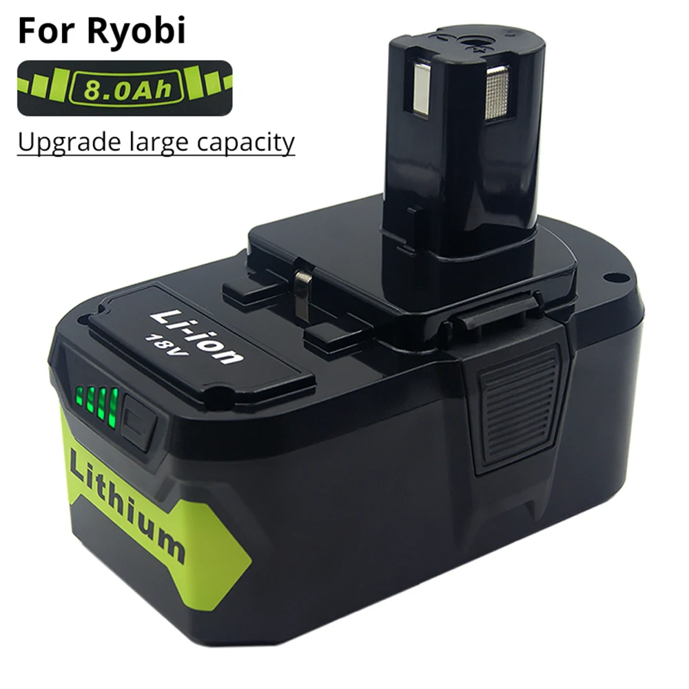 RB18L50 RB18L40 18V 8.0Ah/6.0Ah/2.5Ah Li-ion Rechargeable Battery for Ryobi ONE+ BPL1820 P108 P109 P106 P105 P104 P103 RB18L60