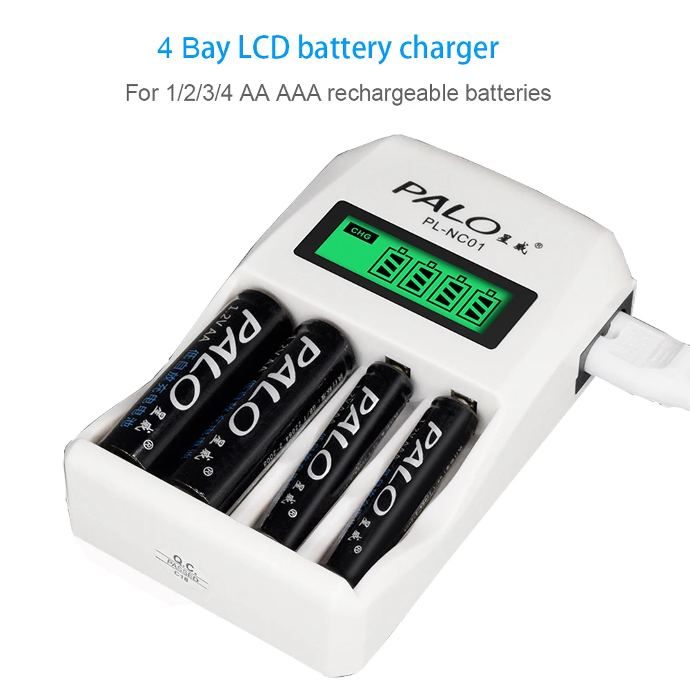 PALO-재충전식 배터리 100% V AA, 1.2 mAh, Ni-MH 2a, 2A, AA, 카메라, 장난감, 손전등용, 재충전 건전지, PALO 8 피스