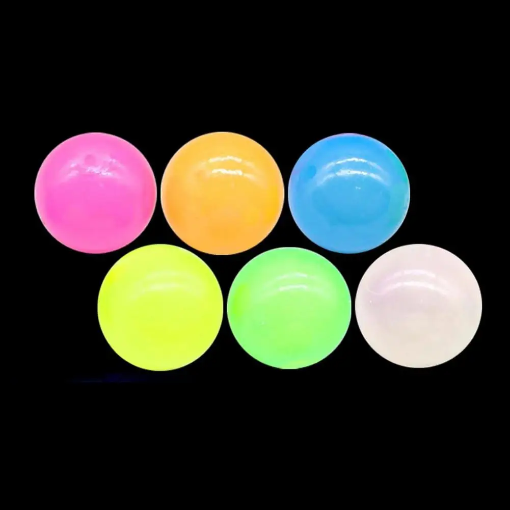 Reusable Sticky Ball Glow Dark Sticky Ball Set for Anxiety Relief Stress Decompression 6 Stretch Tpr Balls for Kids Teens Adults