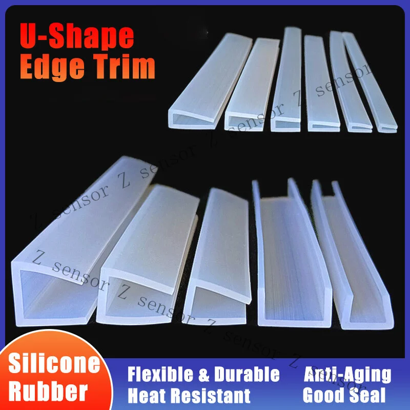 Z+ Silicone Rubber Edging Trim U-Shape Strip Edge Protector Window Door Panel Seal