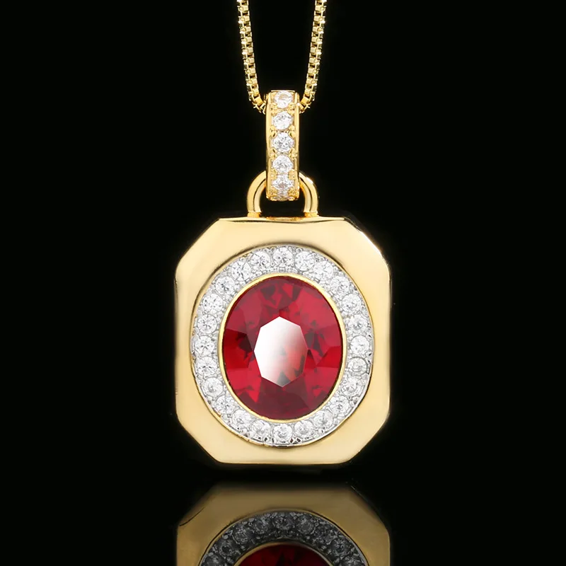 

Новые осенние и зимние украшения: винтажное квадратное колье с подвеской из корунда и золота, с основным камнем размером 10*12.