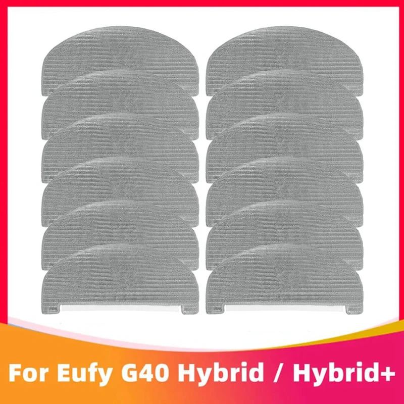 แผ่นถูพื้นซักได้สำหรับ eufy G40ไฮบริด + ผ้าถูพื้นชิ้นส่วนเครื่องดูดฝุ่นหุ่นยนต์12ชิ้น