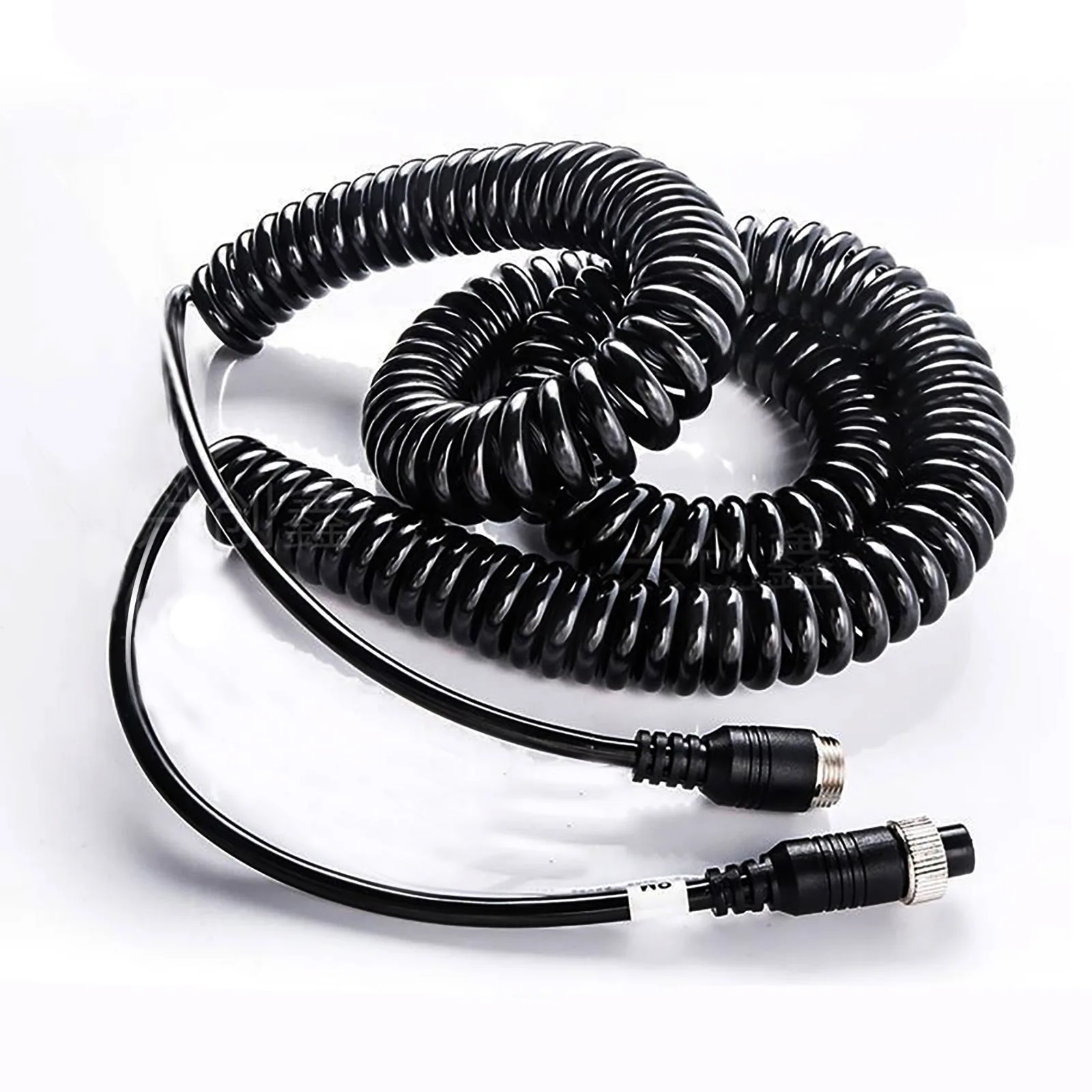 5M/16.4ft 10M/32.8ft 4-Pin Stretch Elastic Spring Cable Aviation Extension Video Cord for Blackup Camera Bus Van Lorry RV