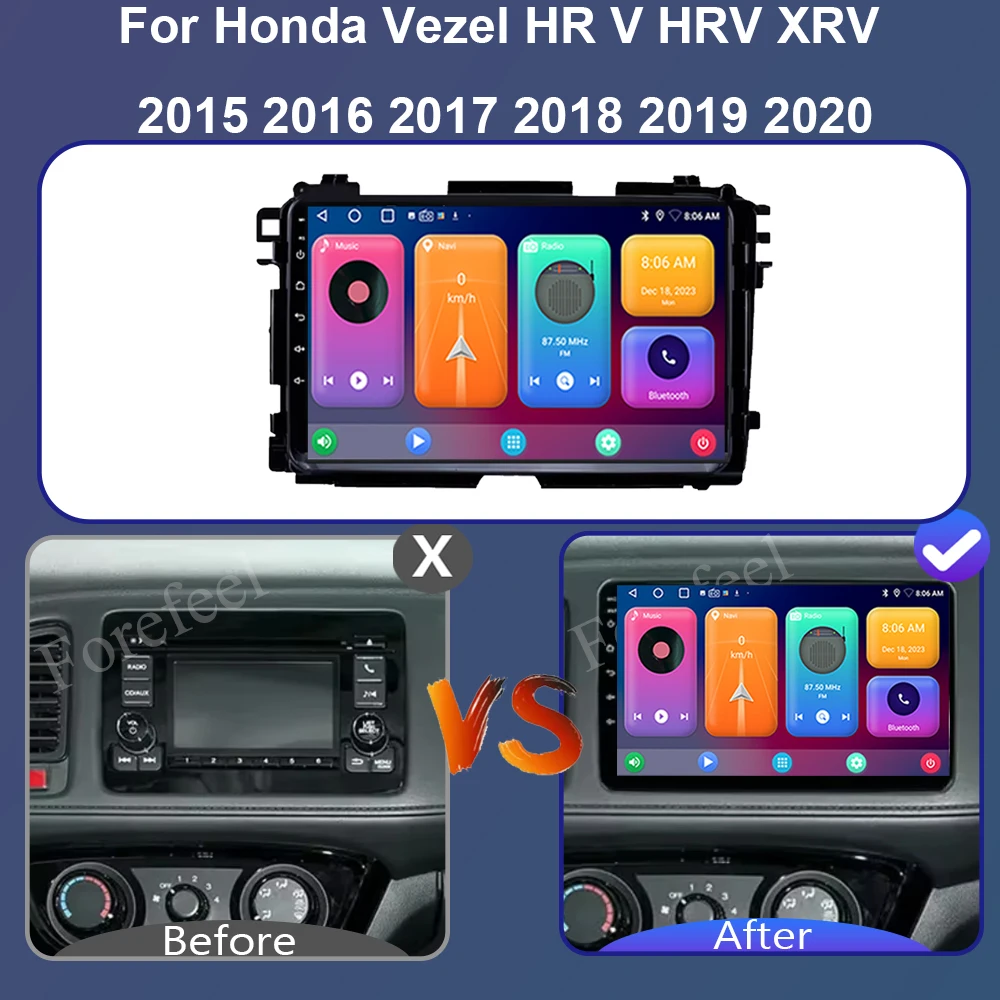 Android 14 For Honda Vezel HR V HRV XRV 2015 2016 2017 2018 2019 2020 Car Radio Multimedia Stereo Player GPS Navigation Carplay