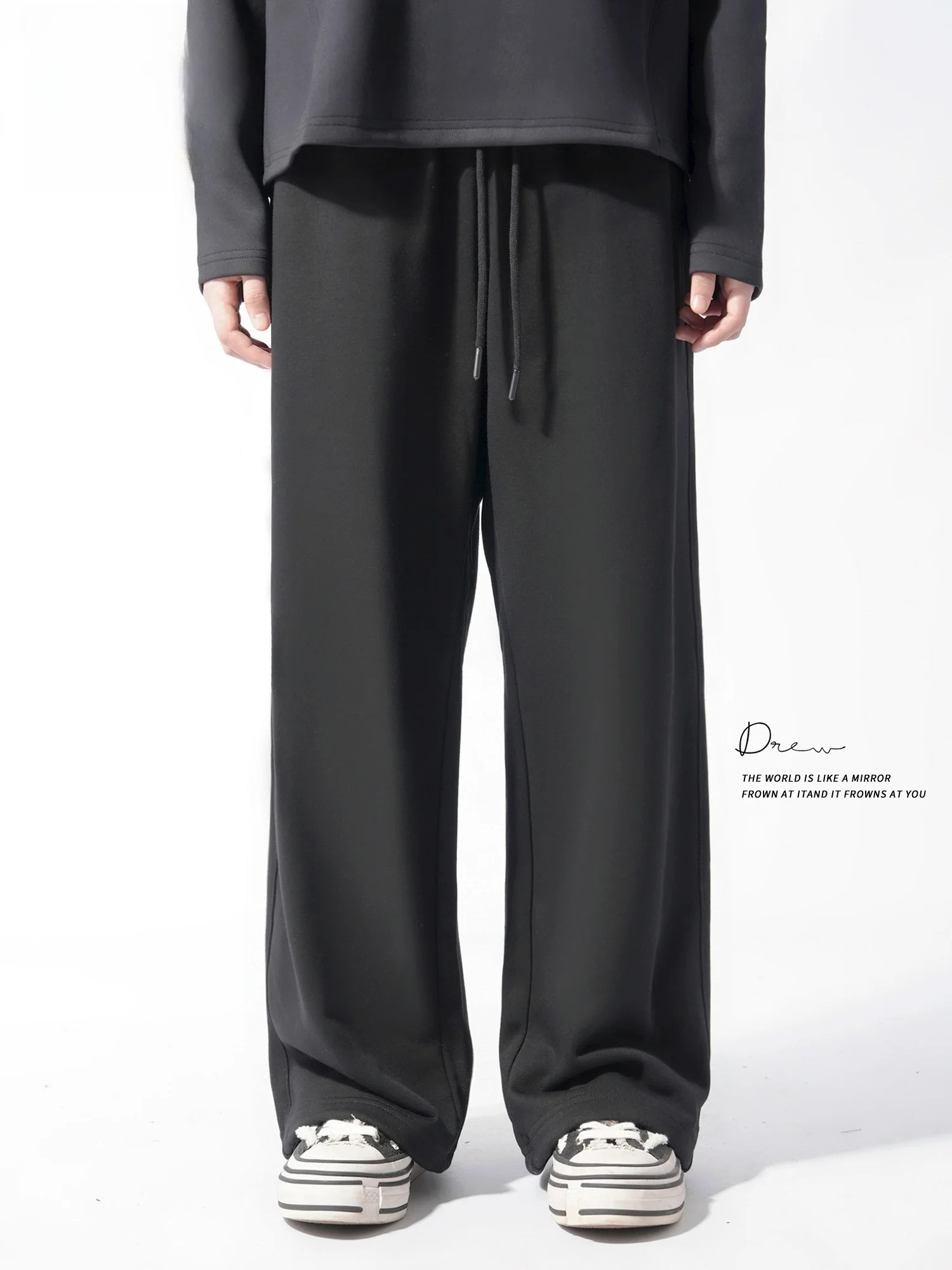 

Heavyweight 400g Spirit Straight Leg Sweatpants ex Autumn Winter Fce Lined Thi Sports Trousers Youth Faion Cotton ...