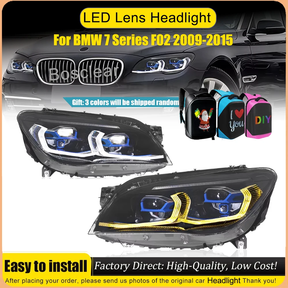 

LED Headlights Assembly For BMW 7 Series F02 2009 2010 2011 2012 2013 2014 2015 Headlamp Front Light Turn Signal DRL Accessories