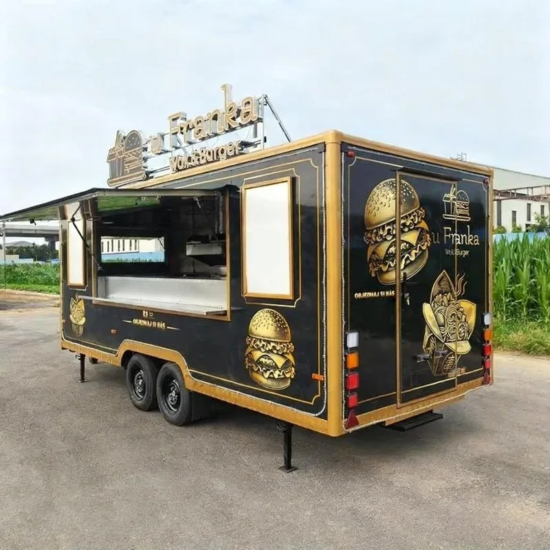 Remolque de Comida Móvil con Cocina Completa, Carrito de Hot Dogs, Cafetería para Eventos y Servicios de Catering
