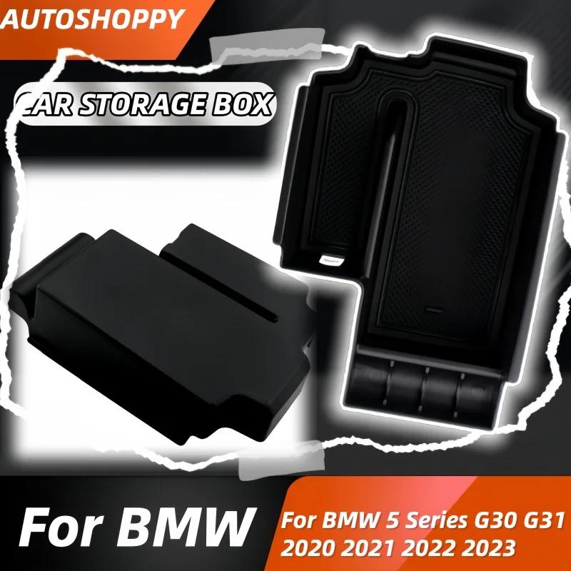 

For BMW 5 Series G30 G31 2020 2021 2022 Car Armrest Storage Box Tray Central Console Holder Container Organizer Accessories