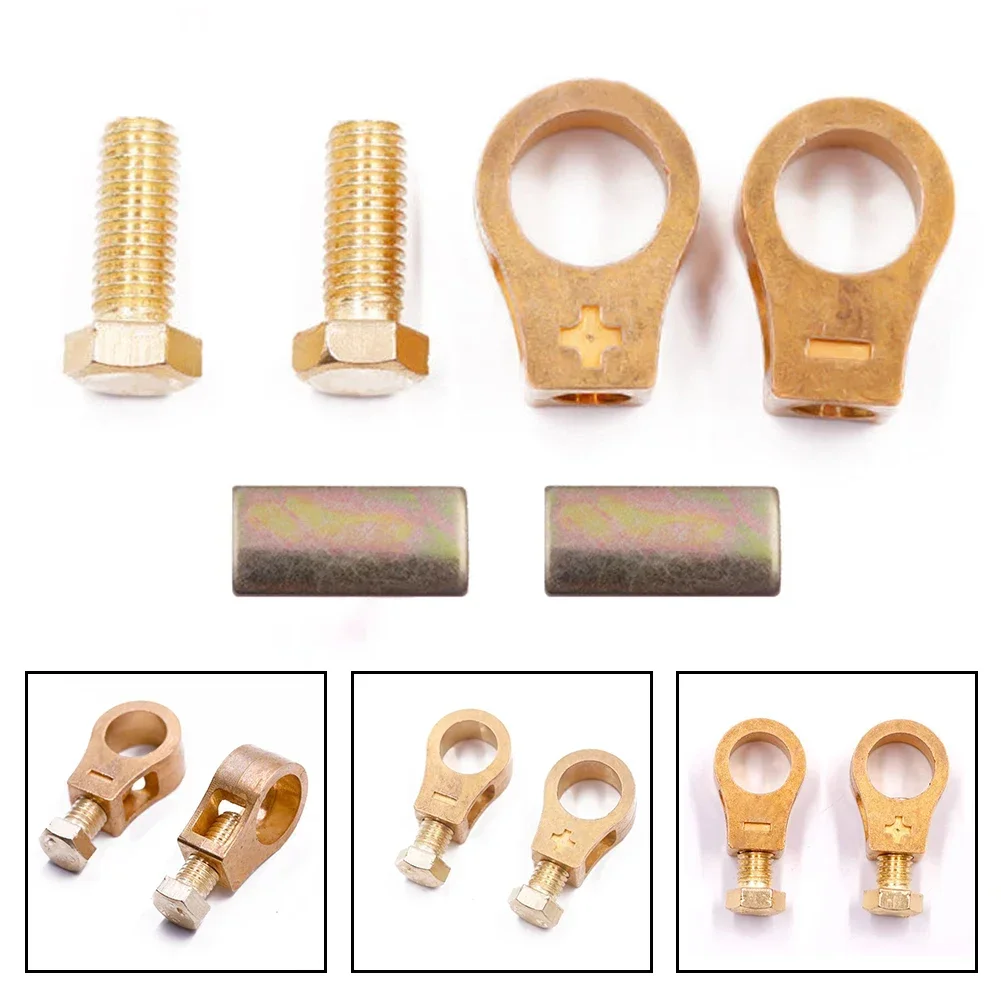 Pure Copper Battery Terminals Thickened Battery Terminal Connectors For Motorcycles Automobiles Ships Boats Electrical Equipment