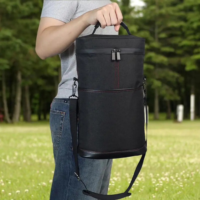 Insulated Wine Carrier Leakproof Wine Cooler Bag With Adjustable Shoulder Strap For Outdoor Picnic Travel Wine Tasting