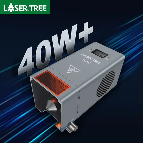 LASER TREE 40W Laser Module with Air Assist 8pcs Diodes 450nm TTL Blue Light Laser Head for Laser Engraver Cutter Tools