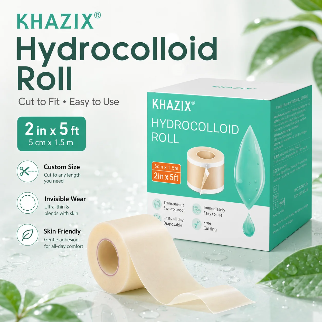 1roll Hydrocolloid Pimple Patch Roll, Acne Spot Patch Tape, Transparent Waterproof Blemish Cover Sticker, Cutting Face Patch