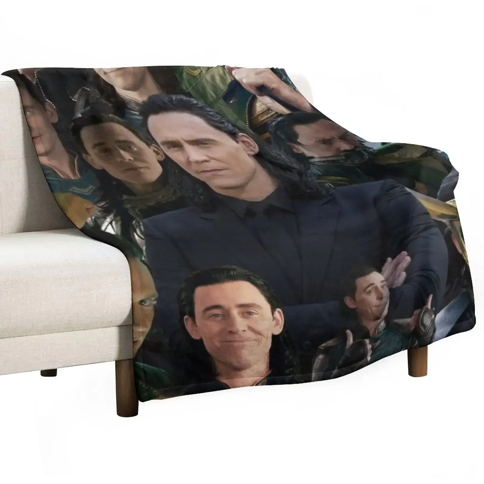 

Tom Hiddleston collage Throw Blanket Flannel bed plaid Hairy Blankets