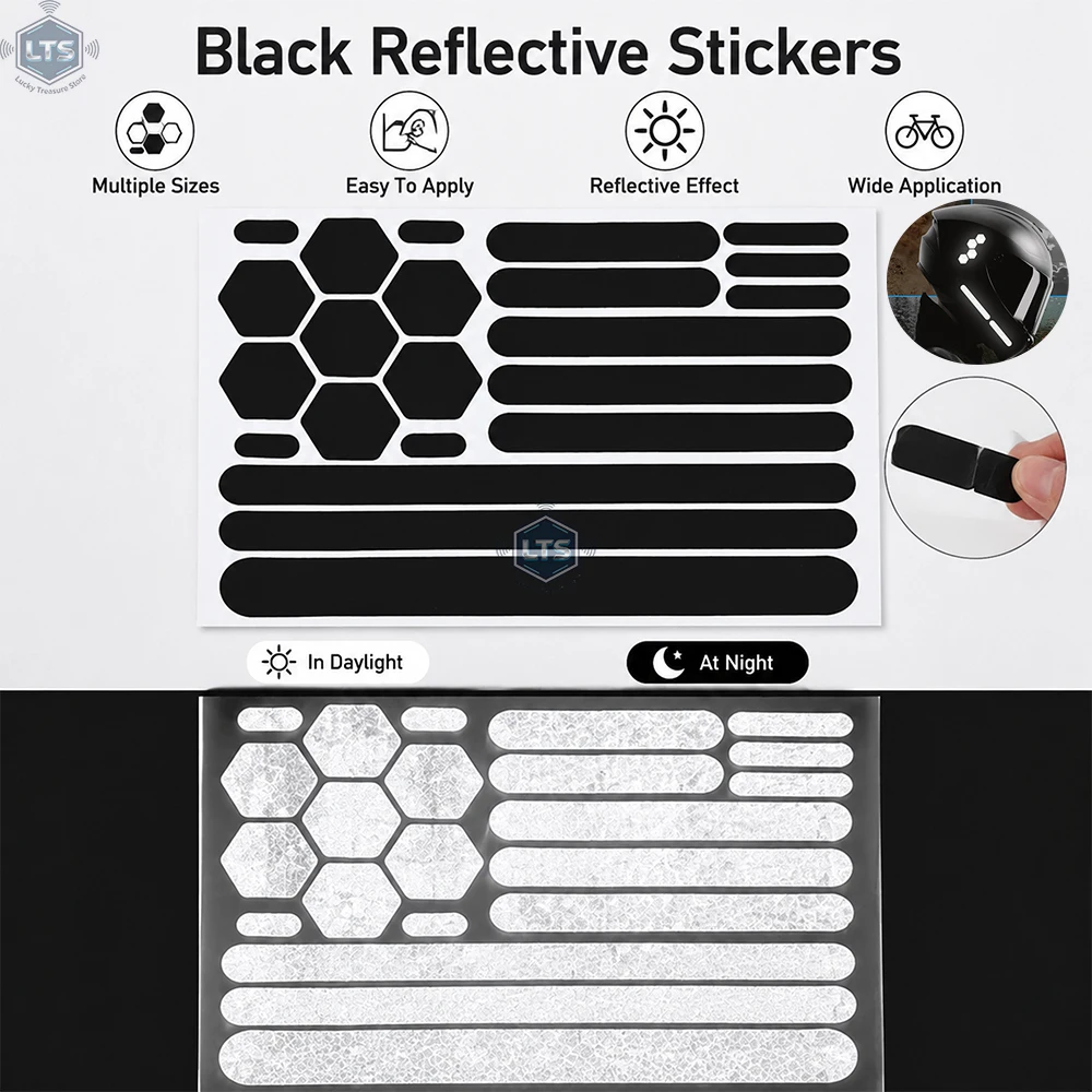 Helmet Warning Reflective Stickers Night Safety Driving Accessories Fluorescent Decorative Sticker Bicycle Moto Car Decal