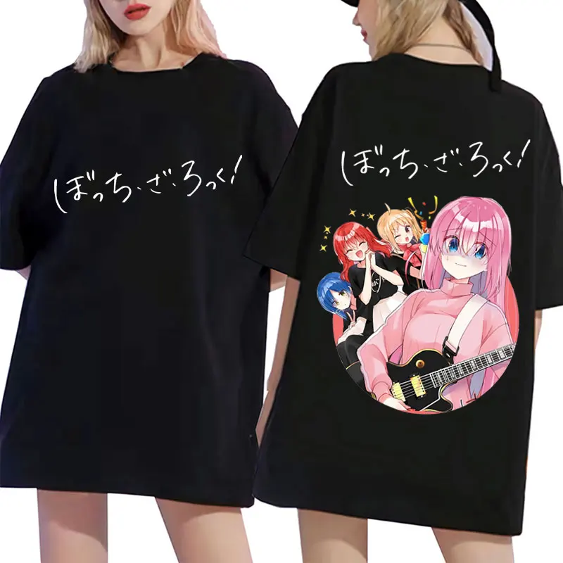 

Japanese Anime Bocchi The Rock Merch T-shirt High Street Fashion Trend Cartoon T Shirts Men Women Casual Short Sleeve T-shirts