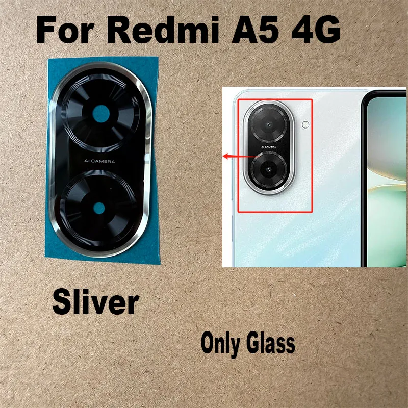 For Xiaomi Redmi A5 4G Back Camera Glass Rear Lens Camera Cover Replacement With Frame Holder Adhesive Sticker 25028PC03G